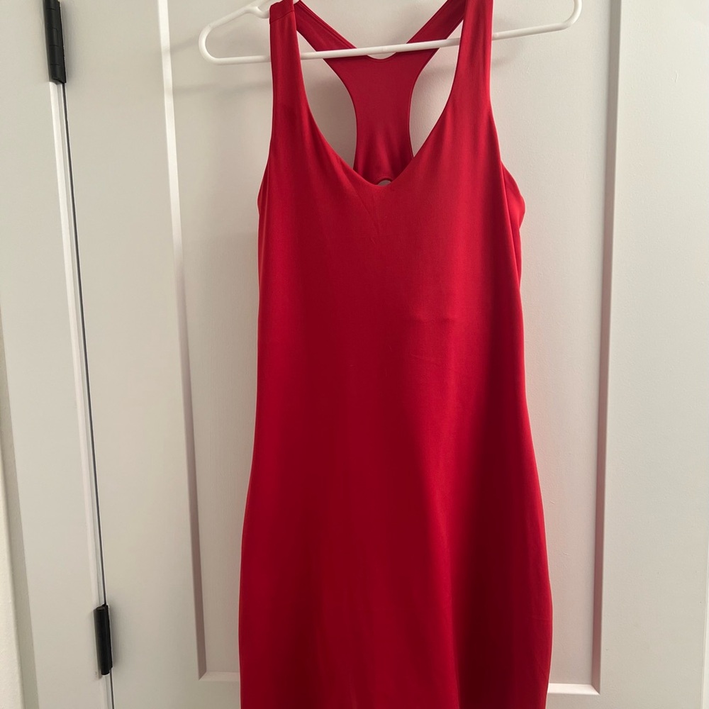 Girlfriend Colkective brand Bike Dress, bright red, size L.